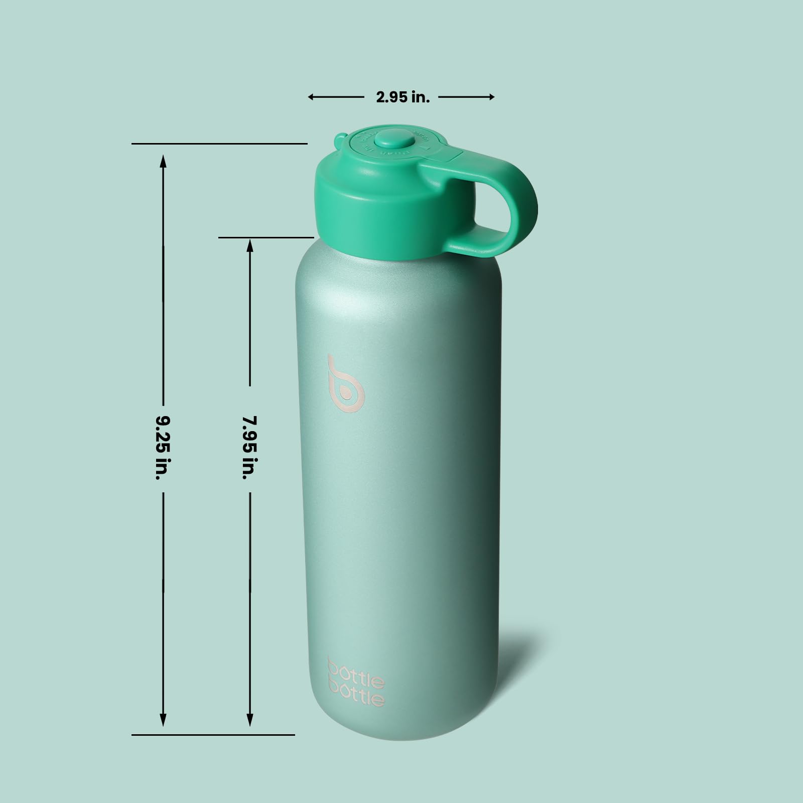 BOTTLE BOTTLE Wasserflasche für kohlensäurehaltige Getränke, 590 ml, isolierte Flaschen für kohlensäurehaltige Getränke, halten Kohlensäure länger, auslaufsicher, für Sport, Reisen, Schule (grün)