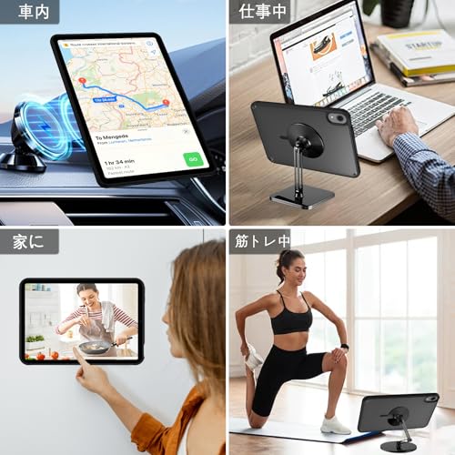 Telaso iPad Mini 7 ケース iPad Mini 6 ケース 2021 8.3インチ 第7 6世代 MagSafe対応 半透明バックカバー 耐衝撃 軽量 薄型 傷つけ防止 TPU PC ブラック