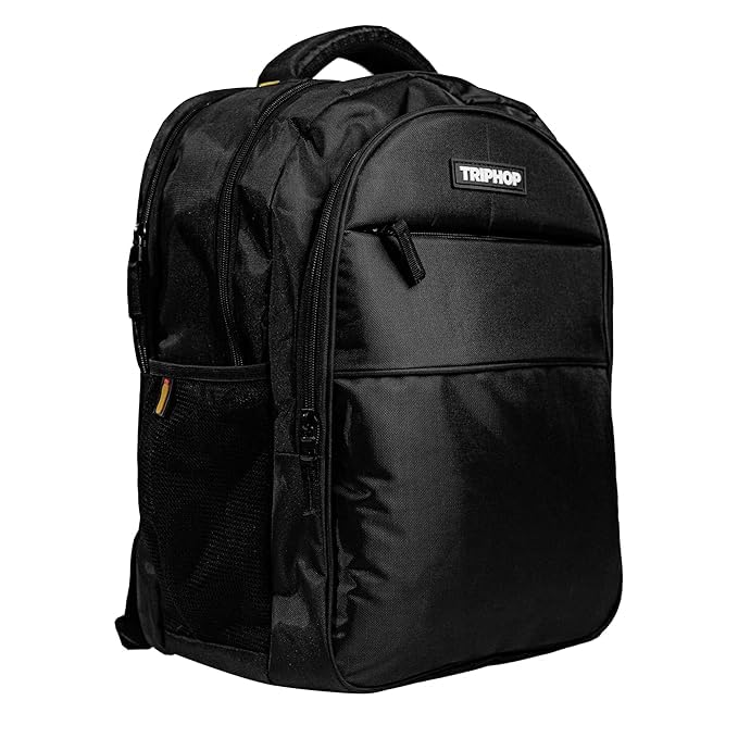 Image of Nu Republic Triphop Backpack for Men Women Office Casual 18-inch Laptop Bag Water-Resistant Multi-Pockets Sleek Smart College Backpack with Dual USB Port (Black)