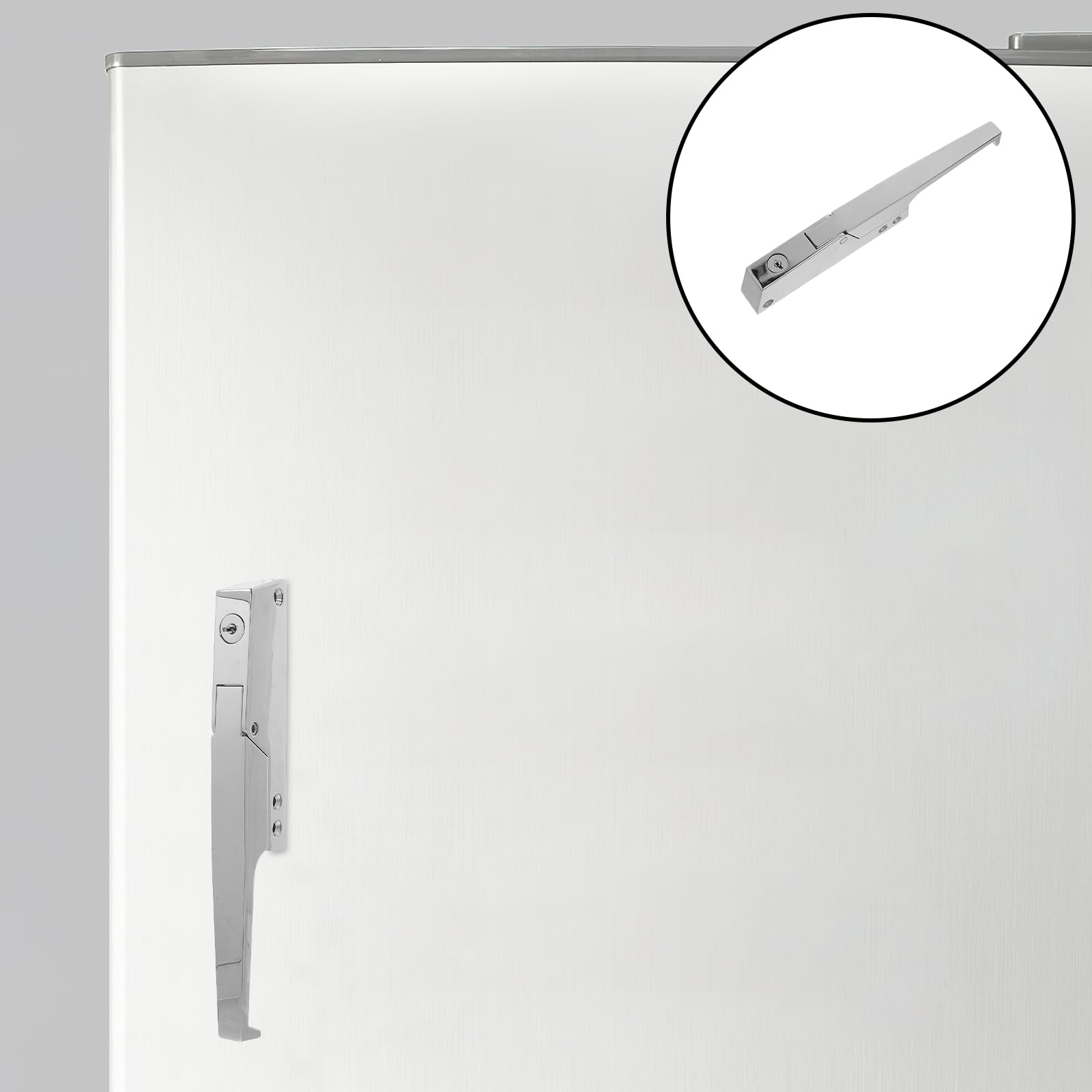 Veemoon Cerradura para Puerta de Refrigerador-congelador con Llave, Pestillo Resistente de Aleación para Cámaras Frigoríficas, Cierre Seguro para Puertas Dobles en Entornos Comerciales