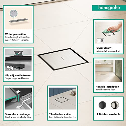 Bonde de douche hansgrohe RainDrain Rock contre infiltration eau - 3