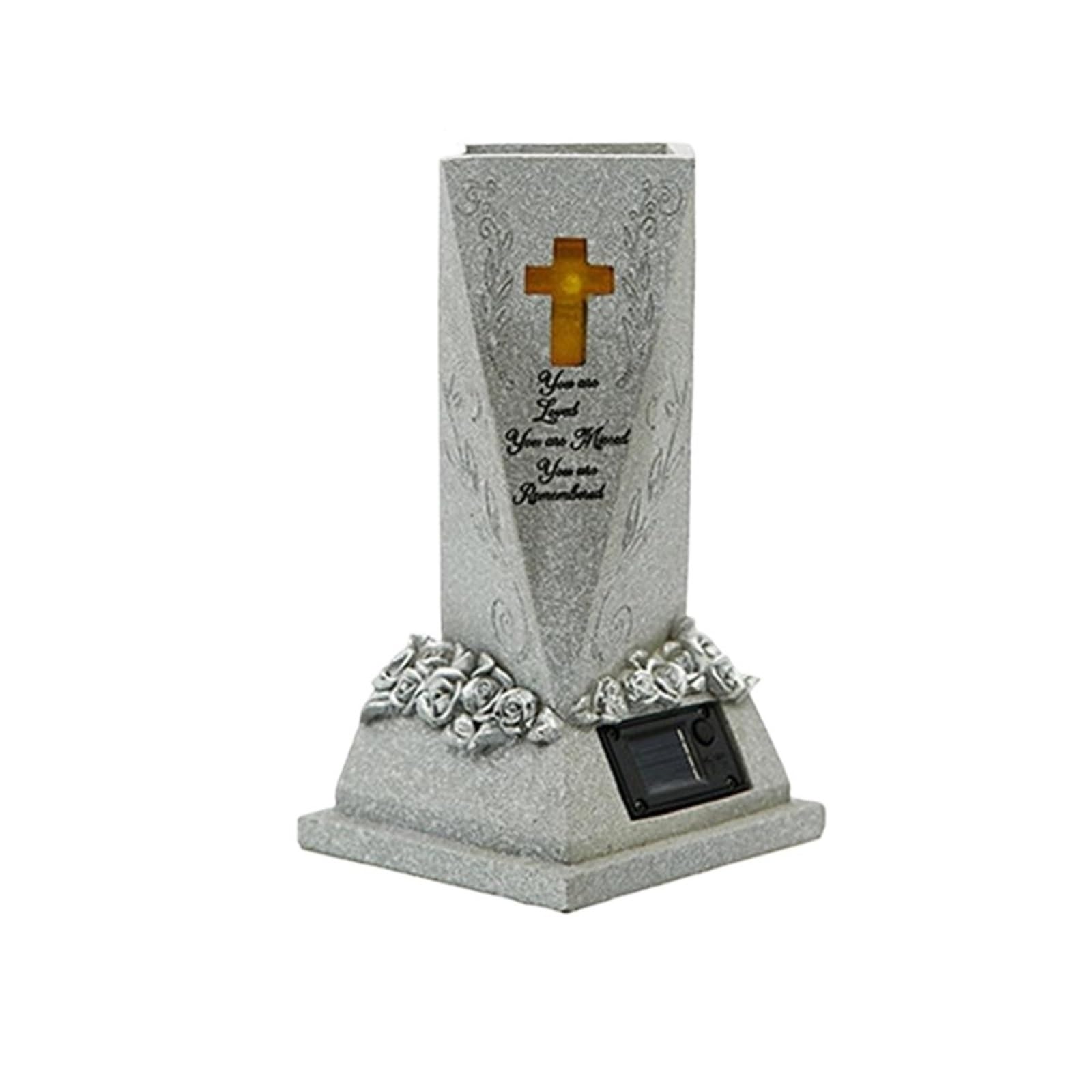 Grave Vase Cemetery Flower Solar Hand Painted Statue Pot Decorative For Garden Lawn Courtyard For mourning