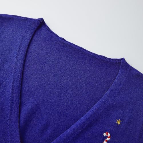 Image of SOLILOQUY Christmas Sweater Vest for Women Button Down Embroidery Knit Vest