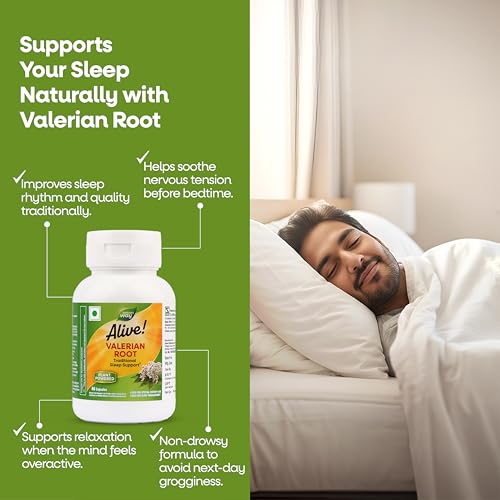 Image of Nature's Way Alive Valerian Root | Supports Sound Sleep & Relaxation| Traditional Sleep Support for Men & Women | 60 Veg Capsules