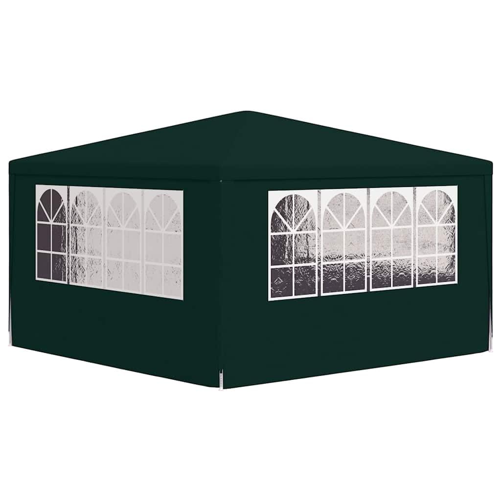 vidaXL Profi Partyzelt mit Seitenwänden UV-beständig Wasserbeständig Pavillon Festzelt Gartenpavillon Gartenzelt Garten Bierzelt 4x4m Grün 90g/m²