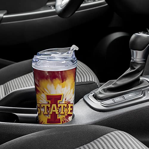 Image of Rico Industries NCAA Glitter 24oz Acrylic Glitter Tumbler with Hinged Lid, Officially Licensed Double Wall Tumbler with Straw
