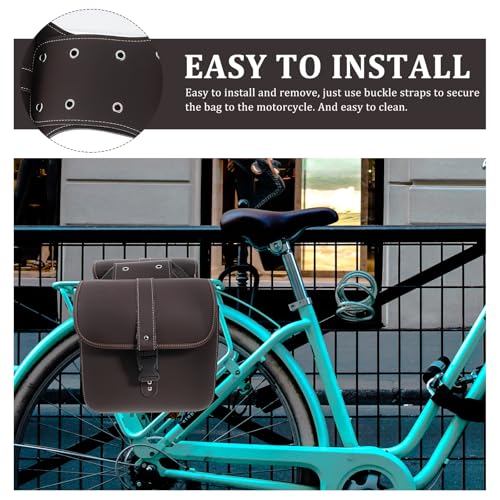 Bolsa lateral de herramientas para motocicleta impermeable de cuero, alforja de gran capacidad para hombres, bolsa de almacenamiento para horquilla compatible con motocicletas y accesorios para deportes de motor miniatura 3