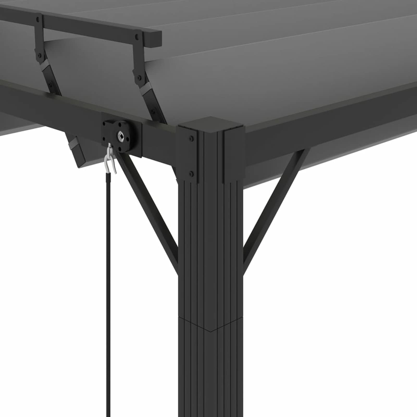 Gazebo con Tetto a Lamelle 3x4 m in Tessuto Antracite/Alluminio,Prato e Giardino,Vita all'aperto,Strutture da Esterno,Baldacchini e Gazebo -313929