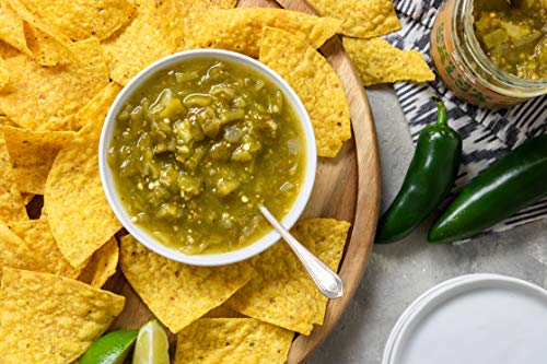 Authentic Roasted New Mexico Hatch Chile Salsa By Zia Green Chile Company - Delicious Flame-Roasted, Peeled & Diced Southwestern Certified Green Peppers - Vegan & Gluten-Free (HOT HEAT LEVEL)