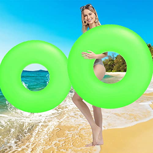 POPOYU Transparent Swimming Ring Inflatable Pool Rings for Adults,91cm Inflatable Pool Floats Rubber Ring for Swim,Swimming Pool Inflatables for Adult,Green Adult Swim Ring Inflatable for Water Beach - Image 3