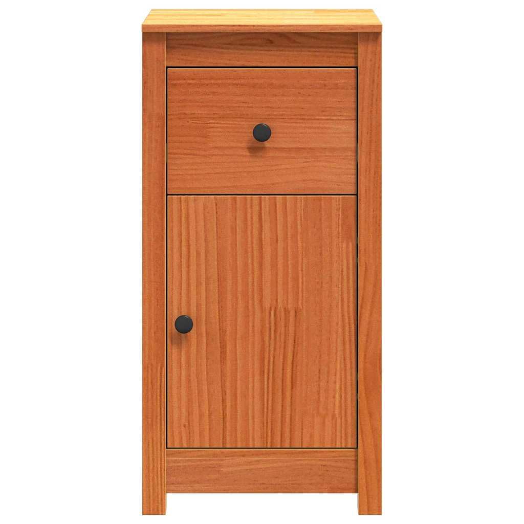 Set di 2 credenze in legno massello marrone cerato, 39 x 34,5 x 80