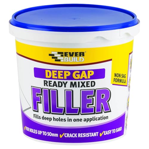 Everbuild Deep Gap Filler – Ready Mixed – Easy To Use – Non-Shrink – Quick Drying – Overpaintable – Light Grey – 1 Litre
