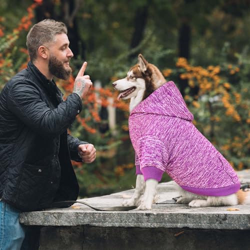 Suéteres para cães grandes moletom com capuz de lã para cães macios roupas de cachorro moletom com b