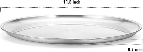 Miniatura 2 de Deedro Bandeja para pizza, bandeja para pizza de acero inoxidable de 12 pulgadas y bandeja para hornear, paquete de 3