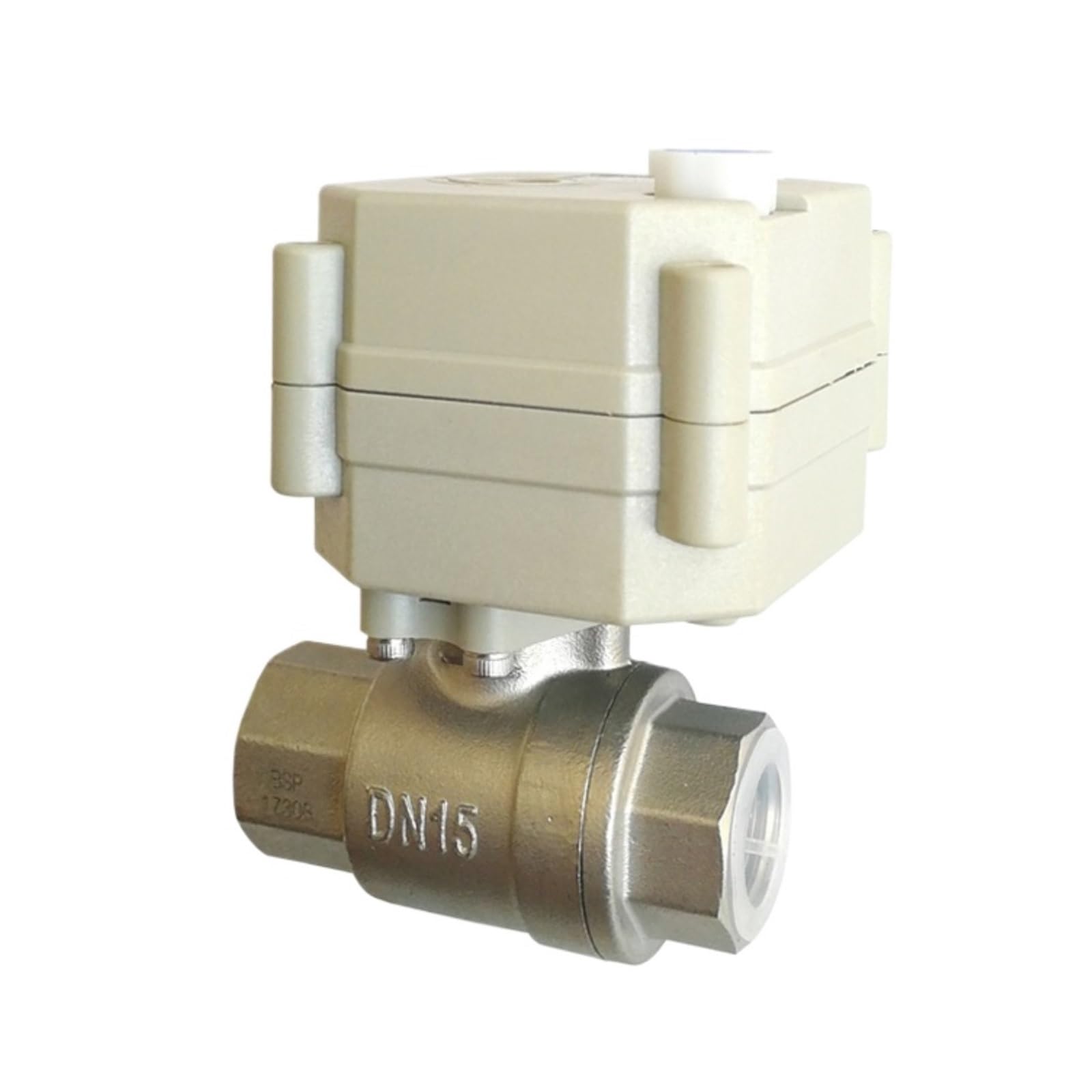 Valve motorisée Vanne à boisseau sphérique électrique Tsai Fan 1/2'' DC5V/12V/24V SS304 2/3/5/7 fils vanne d'eau électrique 2 voies BSP/NPT avec commande manuelle(NPT_DC12V_CR702)