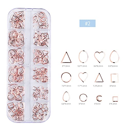 Nagel Nieten, Nieten Nagelsticker Roségold, Nail Hollow Sticker Nail Art DIY Geometry Circle Dekoration Maniküre… – Bild 3