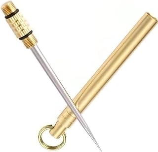 Gold Cigar Holder Needle Mini Stainless Steel Punch Draw Enhancer Tool and Nubber Assemblage Field Tool Can Be Dredge Cigar Avoid Burns Hangs with Key Ring, Cigar Punches, Tobacco-Related Products