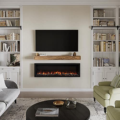Modern Ember Highmark 60 Inch Smart Linear Electric Fireplace Insert - Premium Flame With 10 Colors, Sleek Hidden Vent Design, Install Recessed In-Wall Or Wall-Mount, Wifi And Voice-Enabled #TOP4