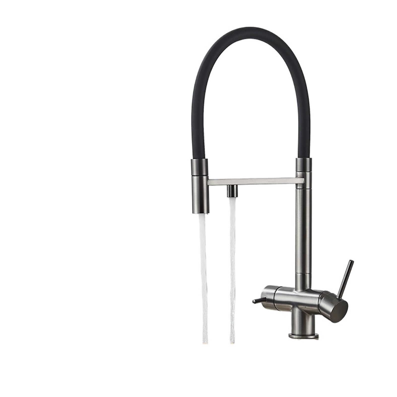 Mitigeur de cuisine noir gris robinet de boisson purifiant et filtré