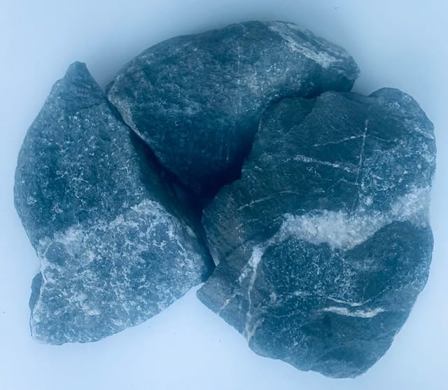HCommerce Diabas Marmoriert dunkelgrauer Naturstein mit weißen Einschlüssen I Aquarium Rock Quartz (Gr. L 2-3 kg pro Stein) 10Kg