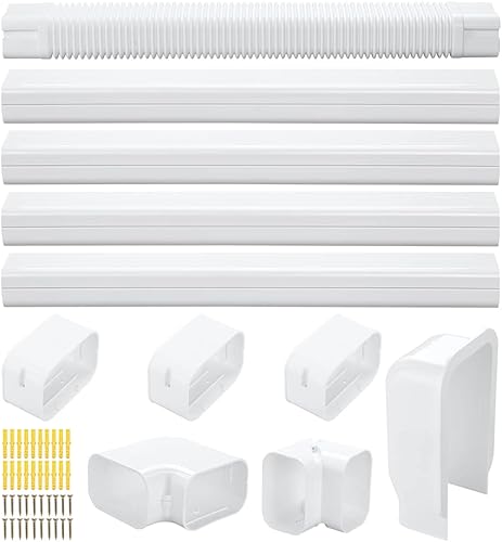 Miniatura 8 de LCGP Kit de cubierta decorativa de PVC de 4 pulgadas y 14 pies, adecuado para sistemas de bomba de calor y aire acondicionado mini split,