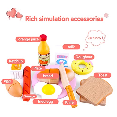 Kinderküche Zubehör Holz,Montessori Spielzeug Pop-Up-Toaster-Spielset für Kinder,Holzspielzeug ab 3+ Jahr Outdoor… – Bild 6