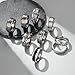 EIELO 9Pcs Stainless Steel Band Rings for Men Women Cool Fidget Spinning Chain Ring Anxiety Relief Fashion Simple Wedding Engagement Silvery Ring Set Size11