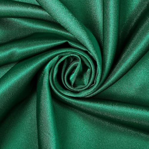 Luxurious Hunter Green Polyester Satin Fabric – Premium Crepe Back Satin for Fashion, Home Décor, and More – 58/60 Inch Width by The Yard