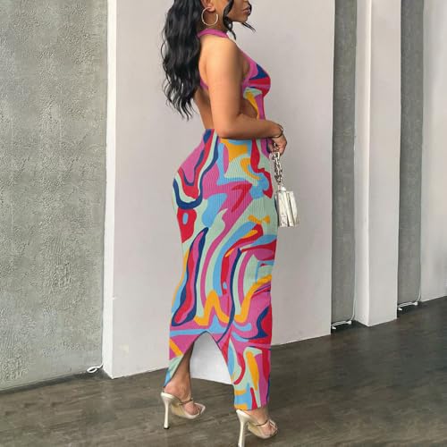 Image of Nimsruc Women Summer Sexy Bodycon Maxi Dress Casual Long Dresses