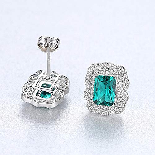 Boucle d'oreille émeraude cadeau de mariage idéal en argent 925