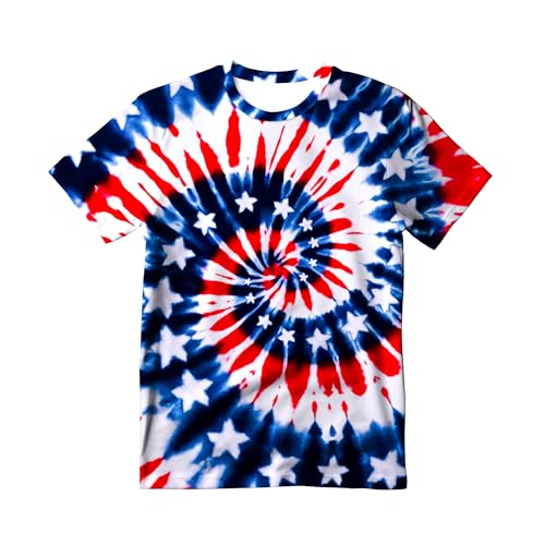 Image of Kids Tie Dye T-Shirt,Children Hippies Senior Tie Dye Tee Tshirt for Boys Girls