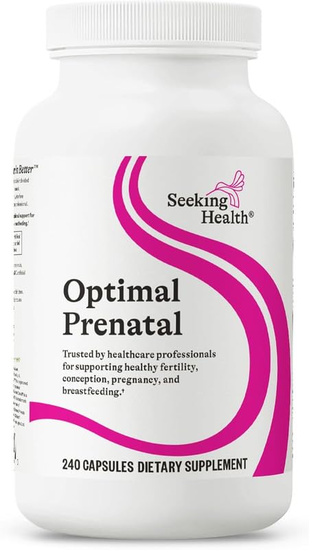 Evorina Seeking Health Optimal Prenatal - Supplement with Vitamin B12, L-Methylfolate, & Choline - Vegetarian Supplement to Support Optimal Prenatal Health - 240 Capsules | High Strength Herbal Supplement | Clean Label Ayurvedic Wellness-image-39