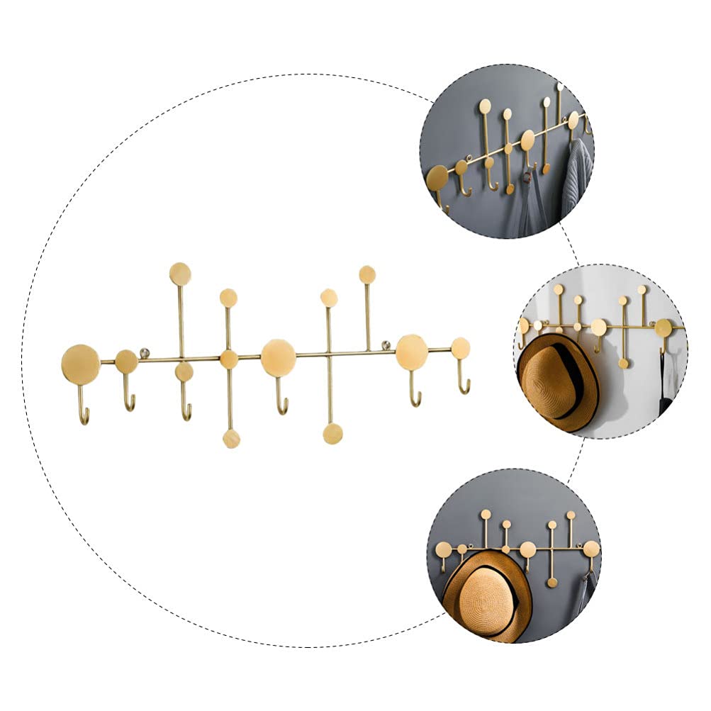 VASDEV Colgador de pared múltiple Perchero Perchero Ganchos de fila de hierro sin perforaciones Sombreros Toallas Batas Carteras Percha de ropa para colgar Chaqueta Abrigo Baño Sala de es