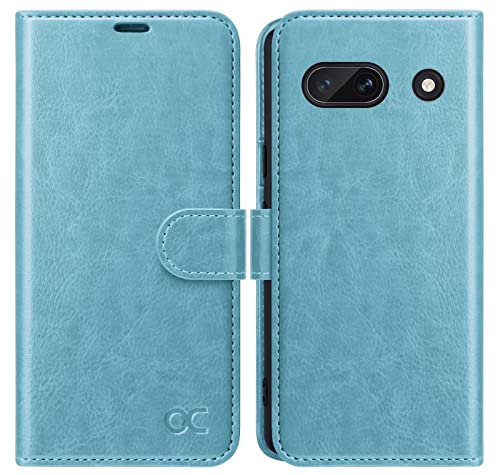 OCASE Compatible with Google Pixel 7A Wallet case with?RFID Blocking? Credit Card Holder, PU Leather Flip Folio Book Phone case Shockproof Cover Women Men for Pixel7A Phone case 2023 - Ice Blue