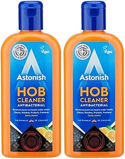 2x 235ml Vegan Astonish Cleaners Hob Cream Cleaner Zesty Lemon with Protective Coating Finish