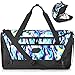 Skechers Sac de Sport, Sac à Chaussures 39L Femme Homme Enfant, Sacs de Voyage Léger et Imperméable Gym Fitness Weekend Holdall Grand Format, Camo Bleu