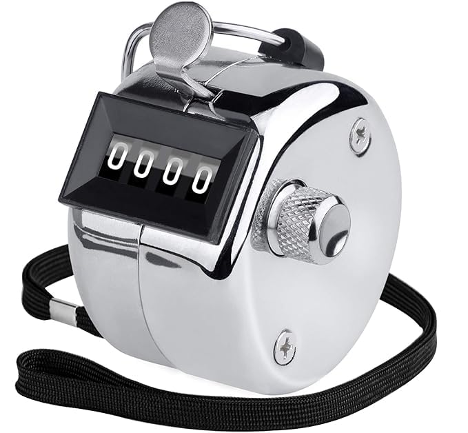 MEHRANSH 4-Digits Metal Hand Tally Counter | Mechanical Palm Counter | Handheld Pitch Clicker Counter | Number Count for Row, People, Games, Fishing, Knitting-image-17