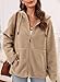 EVALESS Womens Sherpa Jacket Trendy Fleece Coats Womens Fall Winter Full Zip Up Long Sleeve Oversized Lightweight Fuzzy Hooded Jackets Outerwear Plus Size Fashion Clothing Khaki XX-Large
