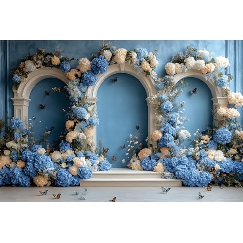 Fond de photographie arc fleuri 2,1x1,5m YongFoto en vinyle pour anniversaire