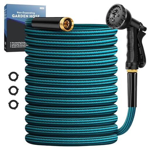 Garden Hose 50ft, Non-Expanding Water Hose Ultra Lightweight, Kink-Free, Sturdy, Flexible, Abrasion Resistant Hose for Yard, Lawn, Outdoor, Marine and Camper