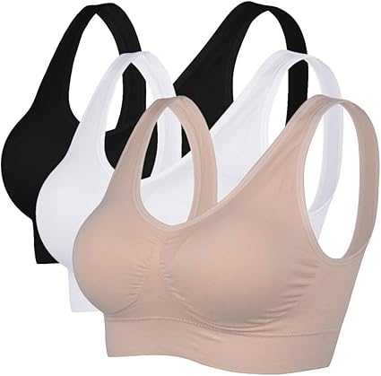 Shujin Women's Bra without Underwire with Padding 1/2/3 Set Seamless ...