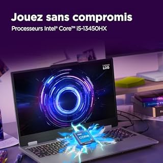 Lenovo LOQ 15IRX10 - Ordinateur Portable Gaming 15.6'' FHD 144Hz (Intel Core i5-13450HX, RAM 16Go, SSD 512Go, NVIDIA RTX 5060 8GB, sans Système d'Exploitation) Clavier rétroéclairé blanc AZERTY - Gris