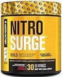 Jacked Factory Nitrosurge Build Pre Workout with Creatine for Muscle Building - Con Cret Creatine Powder & elevATP for Intense Energy, Powerful Pumps, & Endless Endurance - 30 Servings, Fruit Punch