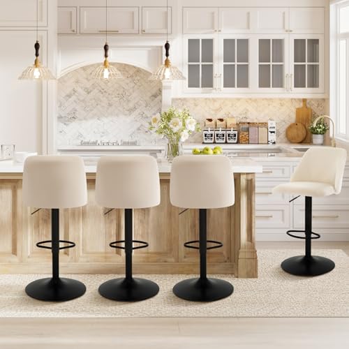 COLAMY Swivel Bar Stools Set of 4