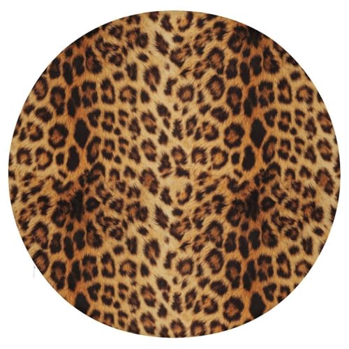 Jzdach Comfortable Memory Foam Round Seat Cushion Stool Cushion Pads For Indoor Outdoor Bar Garden Dining Kitchen Home Office Yoga Meditation Cushion - Wild Animal Cheetah Leopard Print cover