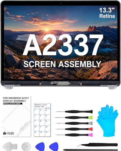 Image of A2337 Screen Replacement 13.3 inch for MacBook Air M1 2020 Full LCD(Silver) | Model:EMC 3598, MGN63, MGN73, MGN93, MGNA3, MGND3, MGNE3,13 inch, 2560x1600,Full Display Assembly,Fix Kit,Installation Guide