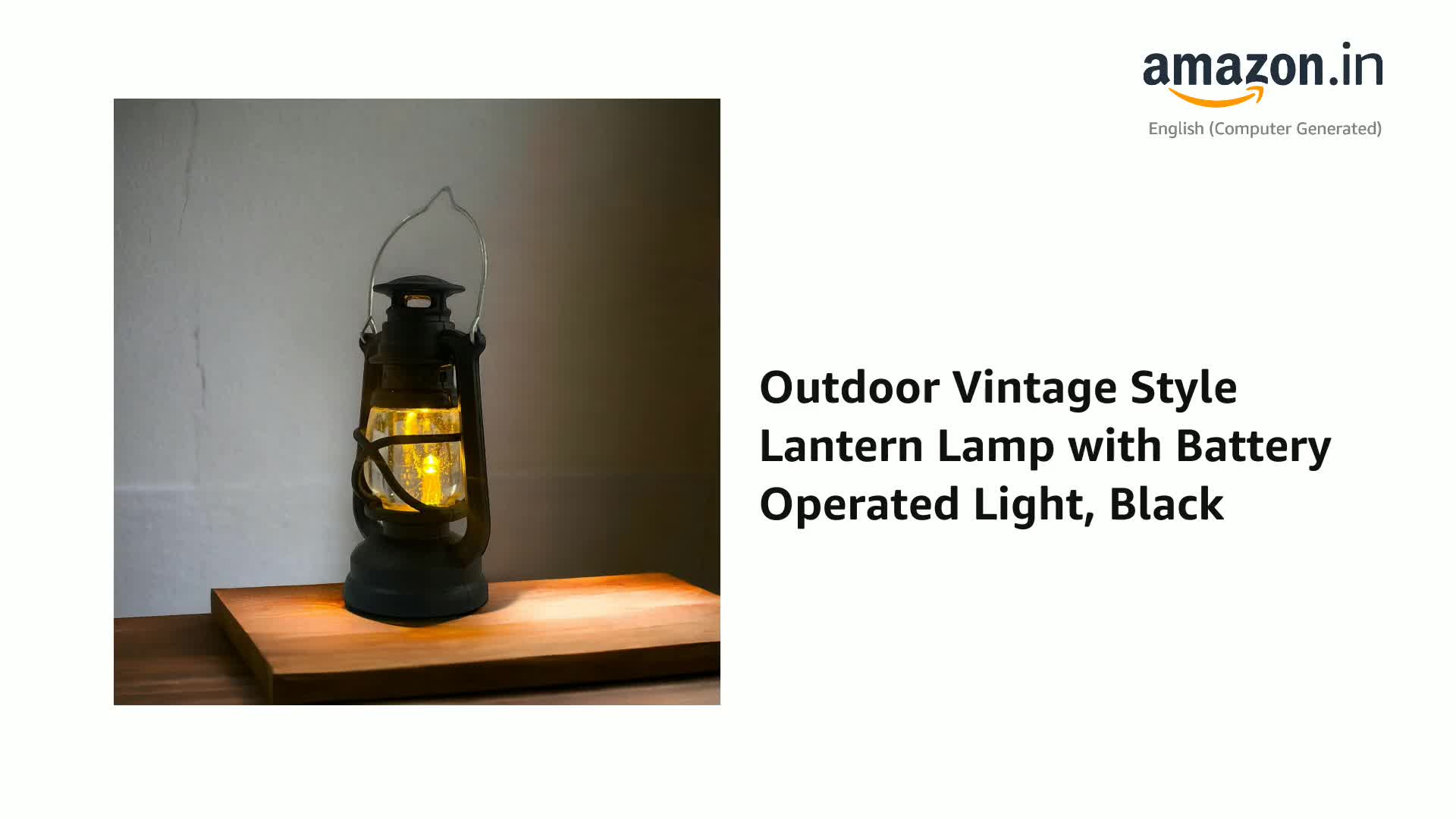 Outdoor Vintage Style Lantern Lamp with Battery Operated Light