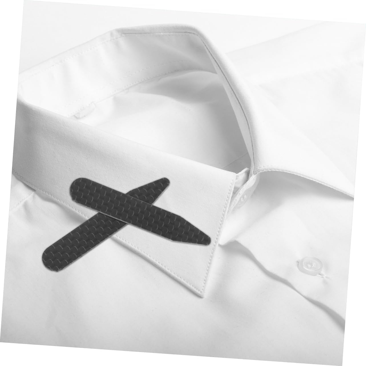 Ipetboom Men Carbon Fibre Collar Stays for Dress Shirts 2 Pairs Black