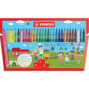 STABILO Trio A-Z/378/1-30-01 Viltstift – 30 stuks – met 30 verschillende kleuren