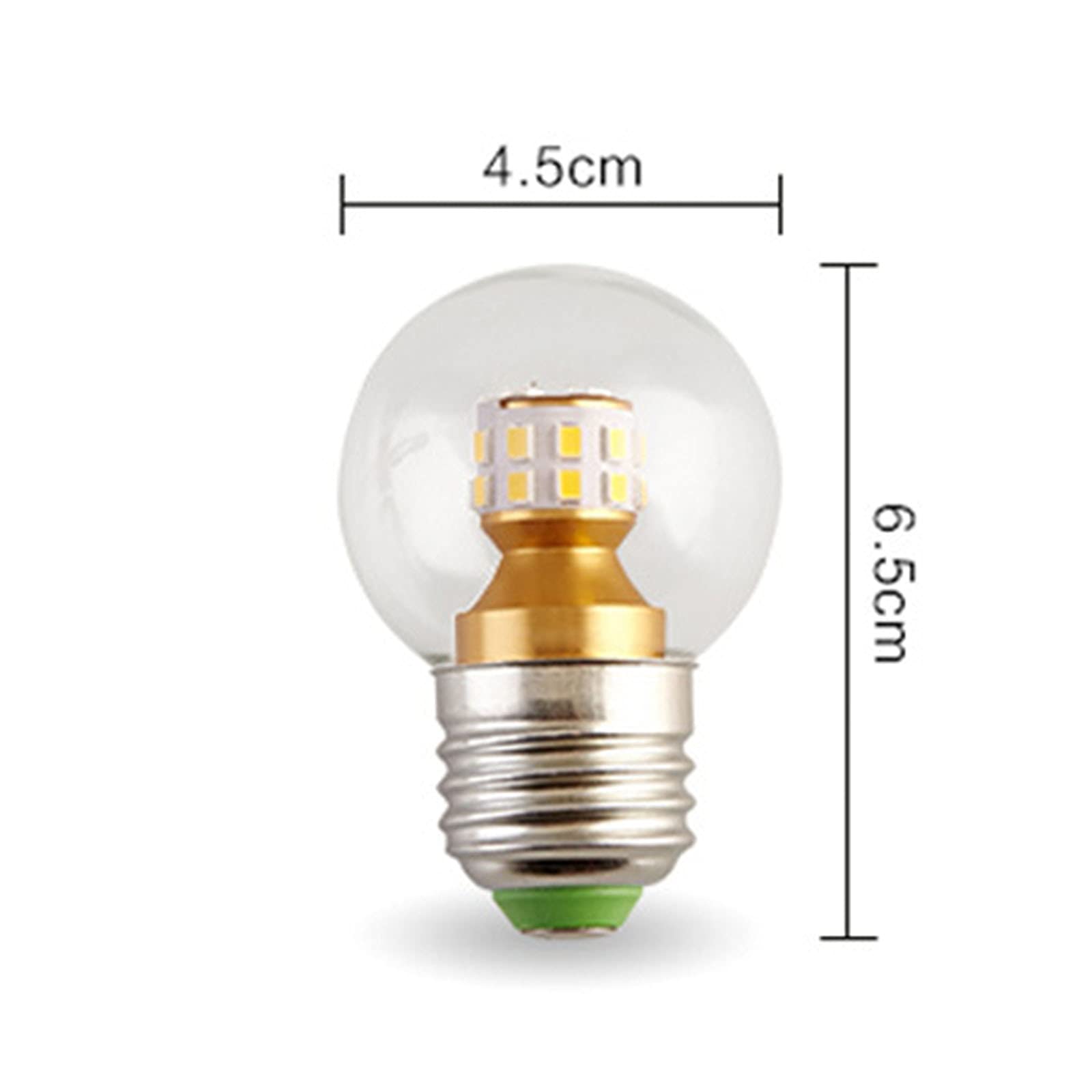 LAI HO Lampadina LED G45, Lampadine Edison E27 Dimmerabile, 7W (Equivalente A 60W), Base A Vite Edison E27, Lampadina LED SMD 2835 Lampadine Globo G45 Decorazioni per La Casa,Warm Light,5W/10PCS